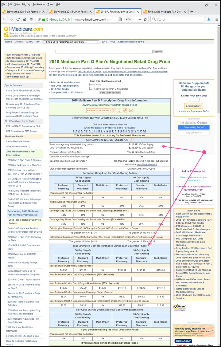 Q1Medicare Formulary Browser start page