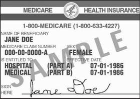 Sample Medicare Card