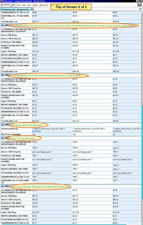 Medicare.gov - Tutorial - Compare Plans in Your List (Plan Details)