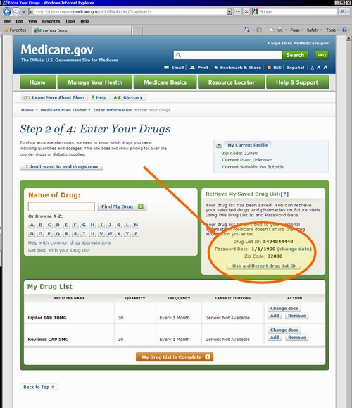 Medicare.gov Tutorial - Save Your Drug List (Optional)