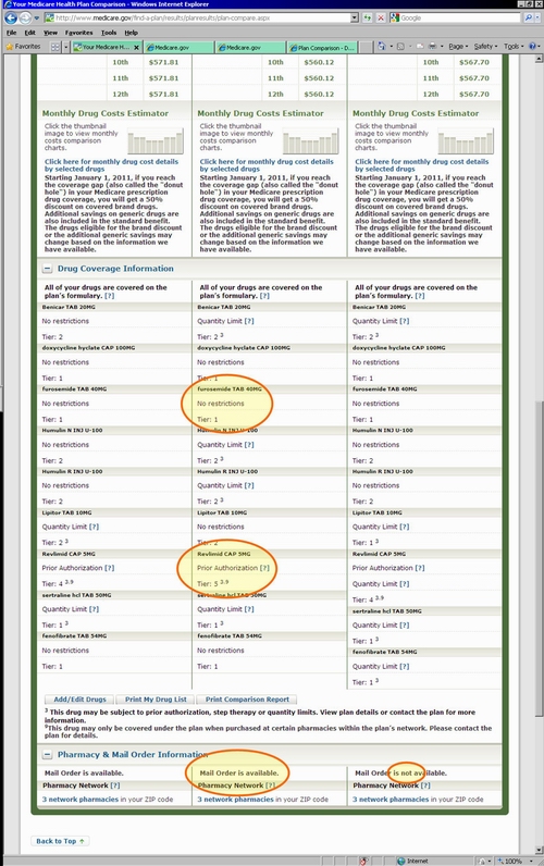 Medicare.gov - Tutorial - Compare Plans in Your List (Plan Details)